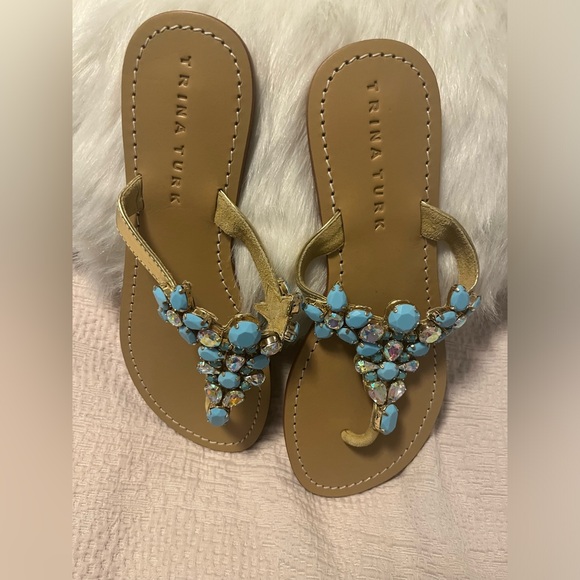 Turquoise Jeweled Mesa Sandal - Picture 3 of 5